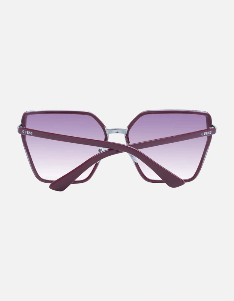 Gradient Square Metal & Plastic Sunglasses Women - Burgundy