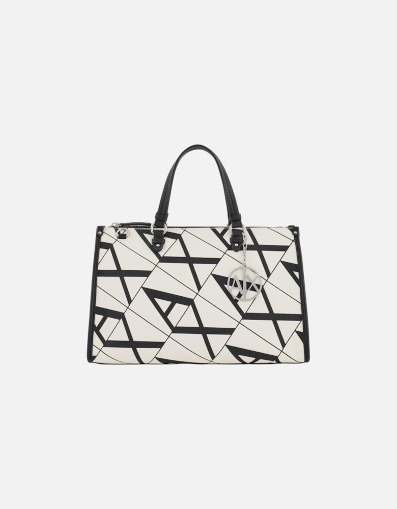Print Handbag with Shoulder Strap Women - White Bags