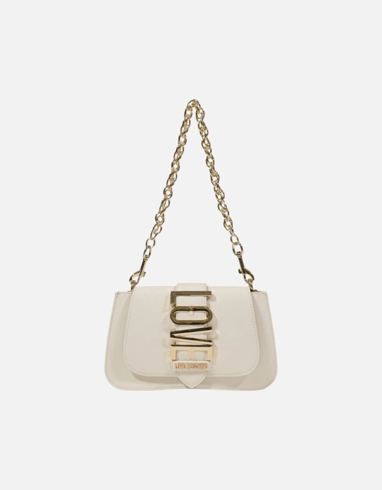 Clip-Fastening Polyurethane Handbag Women - White Bags