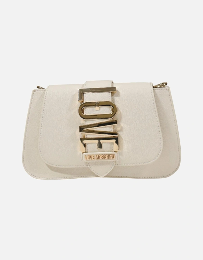 Clip-Fastening Polyurethane Handbag Women - White Bags