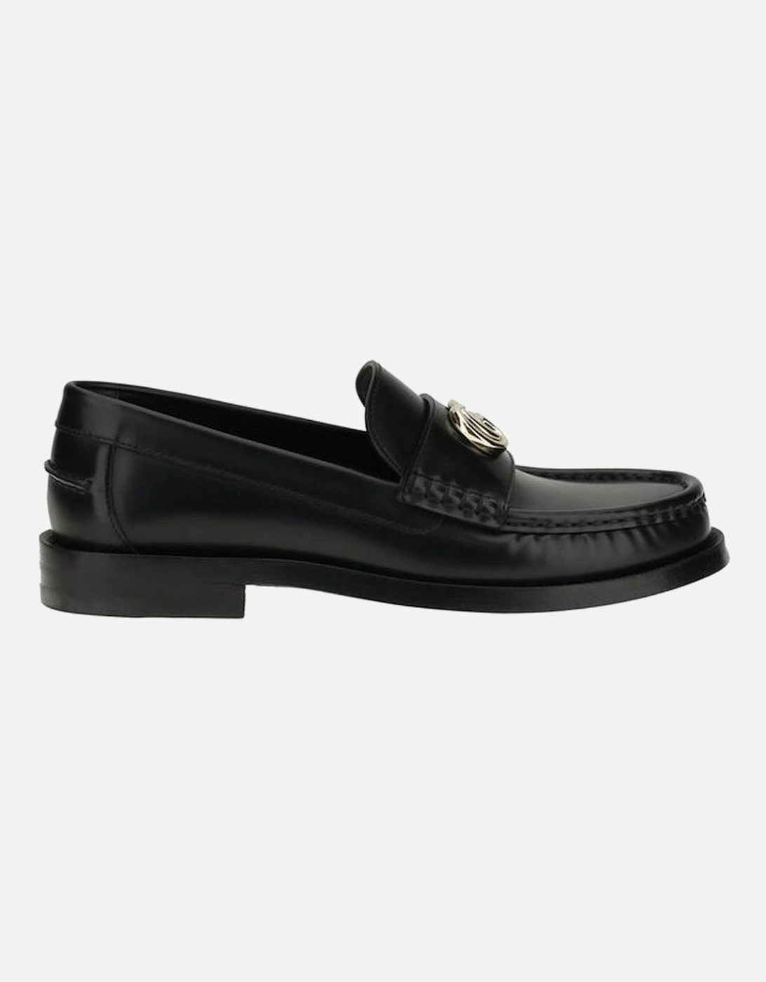Leather Loafers with Metal Detail Women - Black Flat Shoes, 5 of 4
