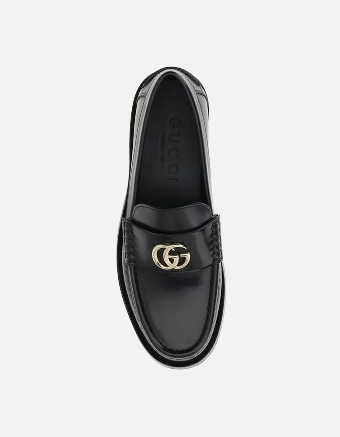 Leather Loafers with Metal Detail Women - Black Flat Shoes