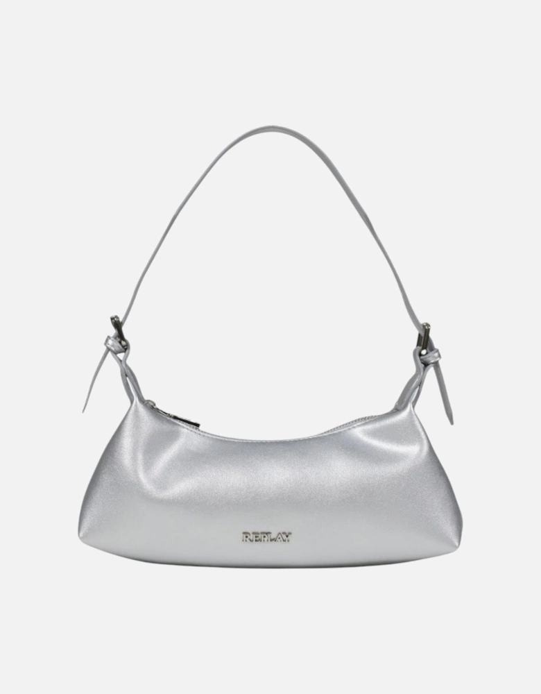 Zip Fastening Polyester Bag Women - Silver