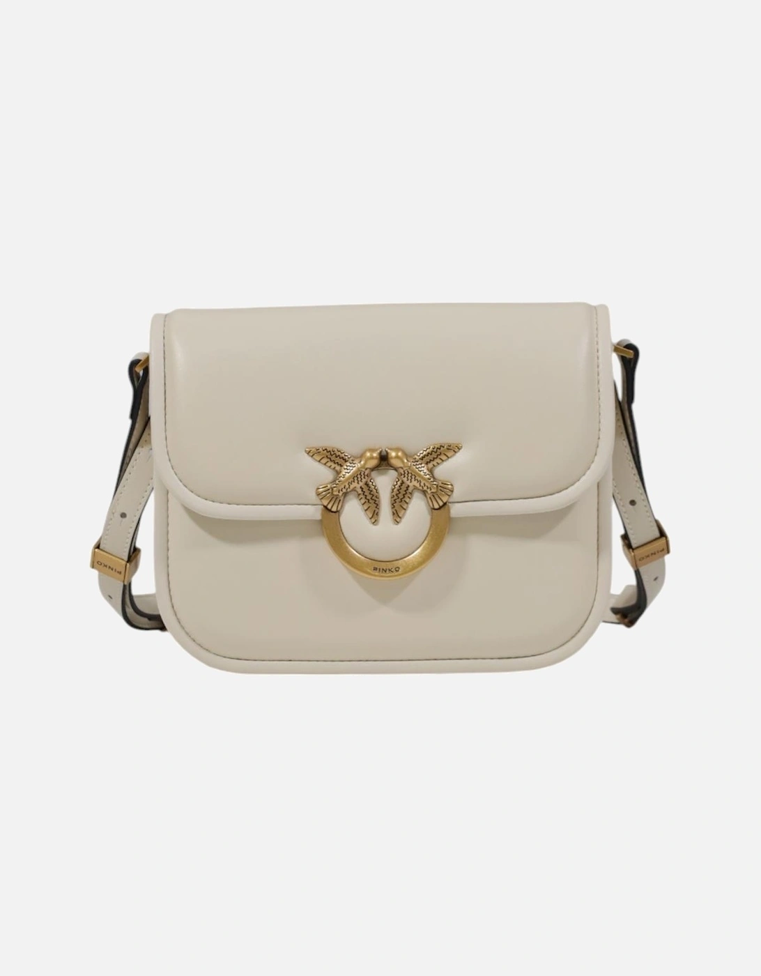 Leather Bag with Clip Fastening Women - White, 4 of 3