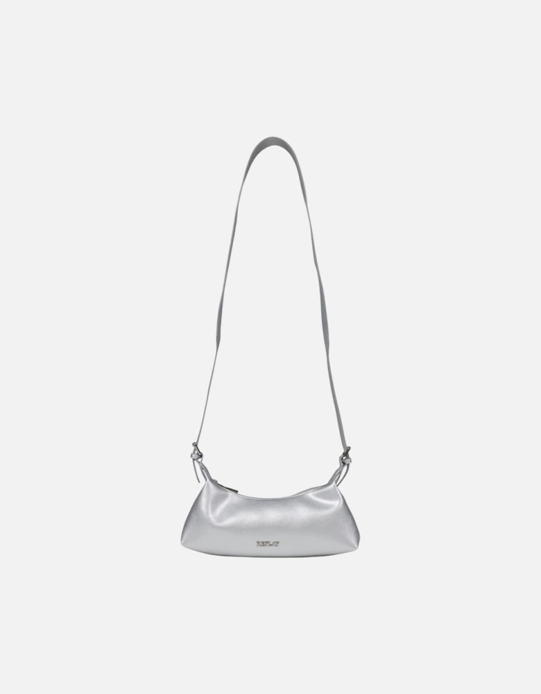 Zip Fastening Polyester Bag Women - Silver