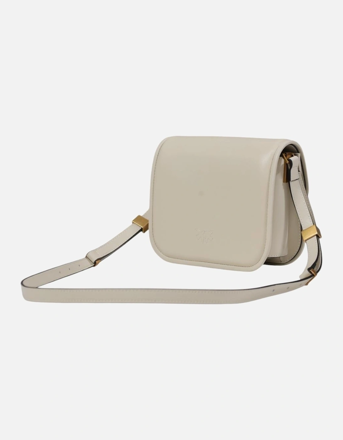 Leather Bag with Clip Fastening Women - White