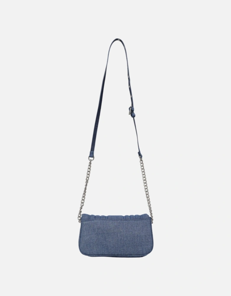 Plain Clip Fastening Polyester Bag Women - Blue