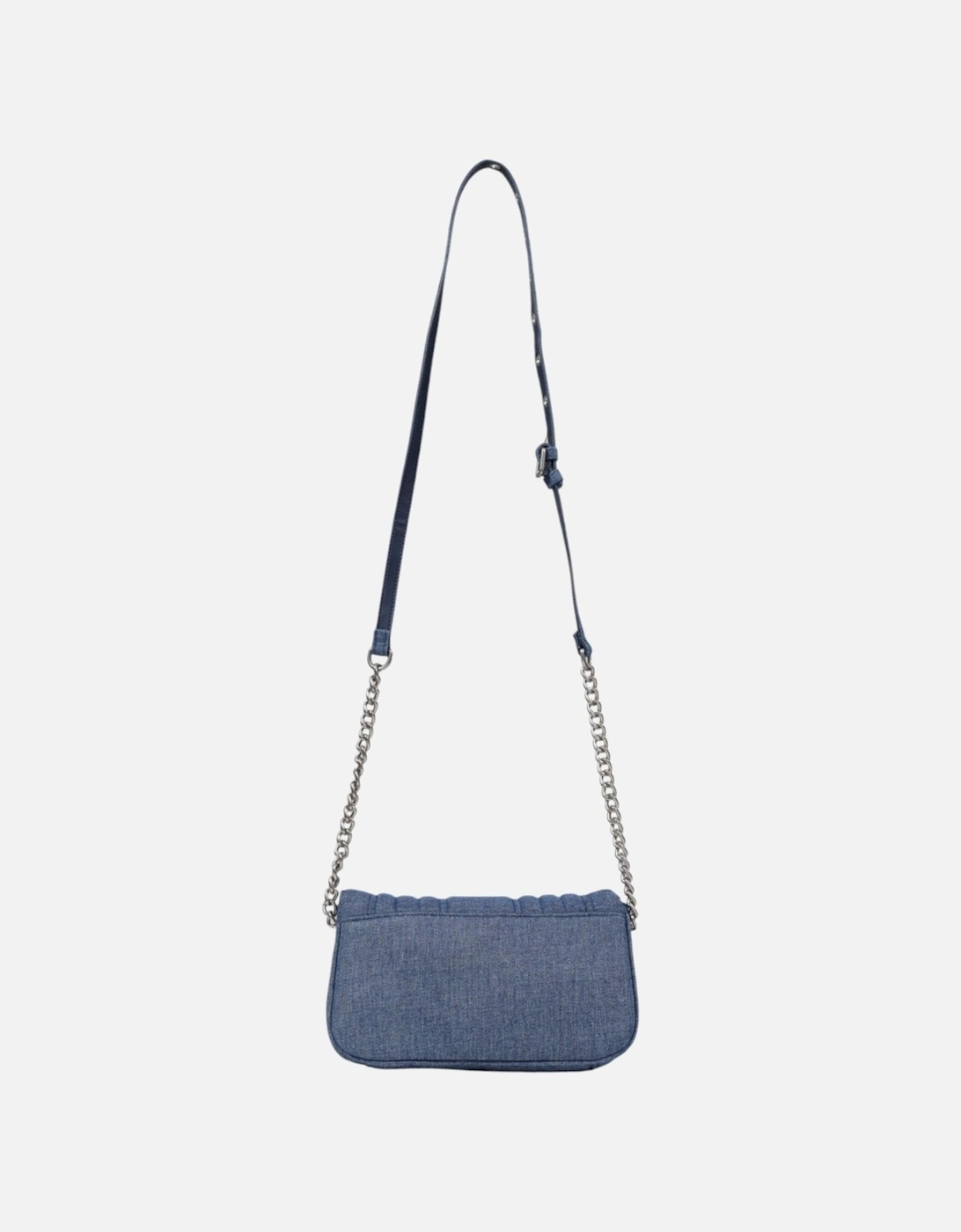 Plain Clip Fastening Polyester Bag Women - Blue