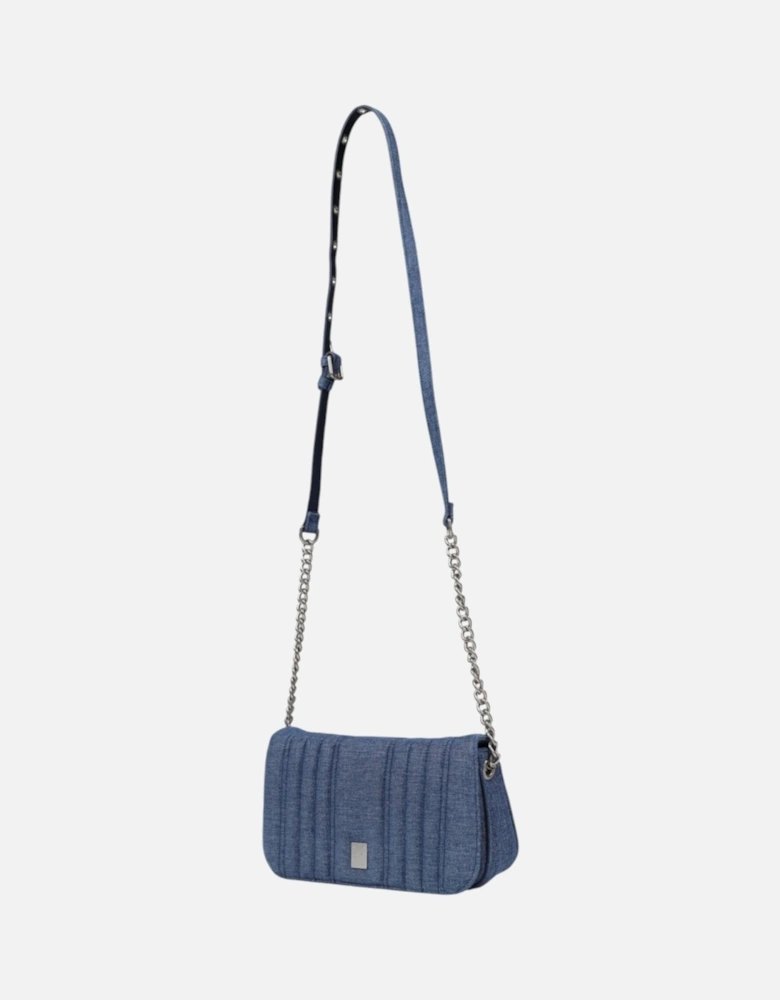 Plain Clip Fastening Polyester Bag Women - Blue