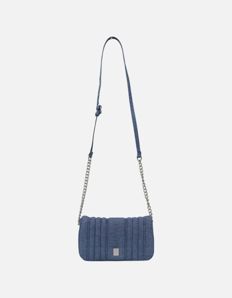 Plain Clip Fastening Polyester Bag Women - Blue