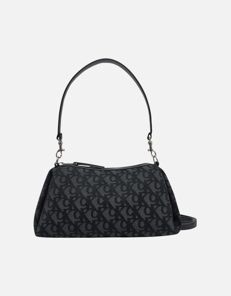 Plain Zip-Closure Bag with Inside Pockets Women - Black