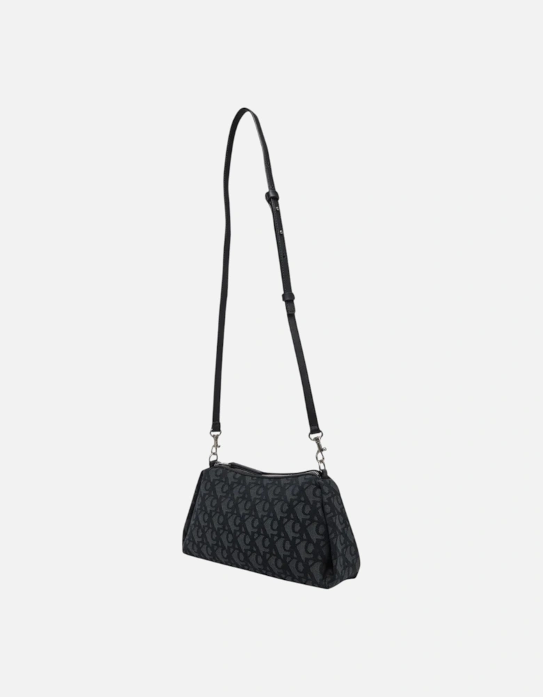 Plain Zip-Closure Bag with Inside Pockets Women - Black