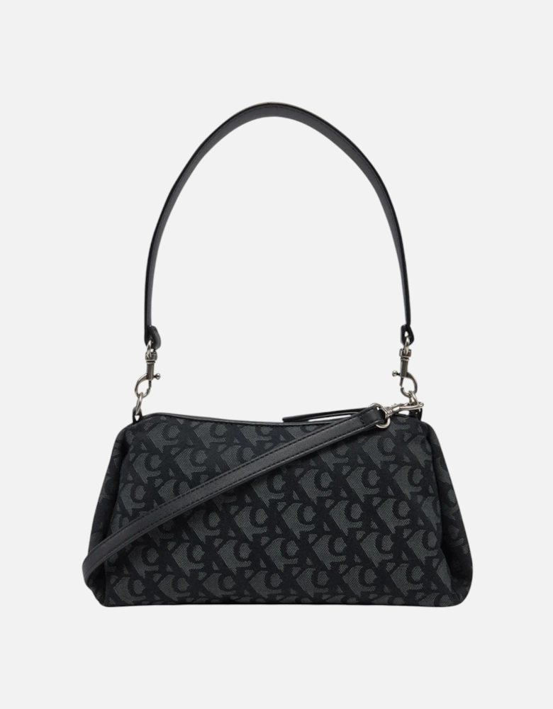 Plain Zip-Closure Bag with Inside Pockets Women - Black