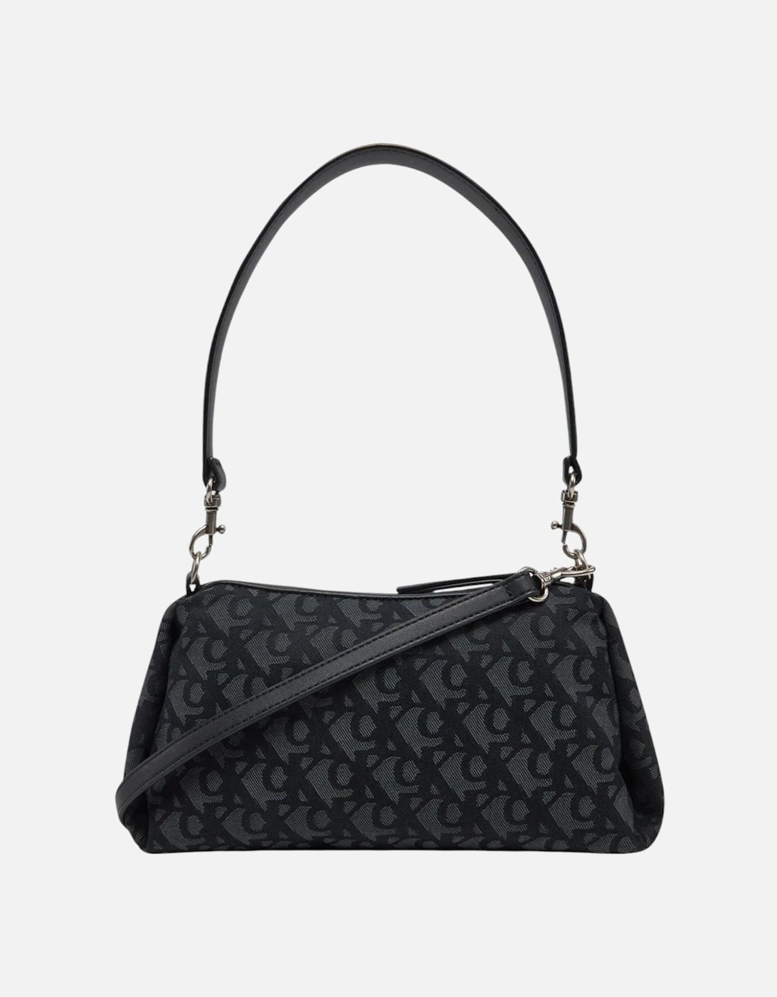 Plain Zip-Closure Bag with Inside Pockets Women - Black