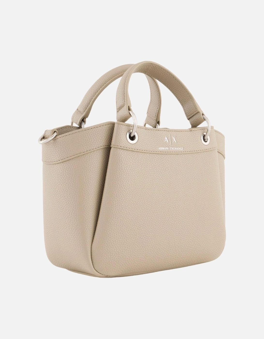 Zip Fastening Polyurethane Bag with Inside Pockets Women - Beige