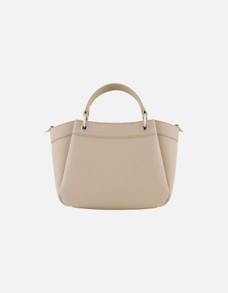 Zip Fastening Polyurethane Bag with Inside Pockets Women - Beige