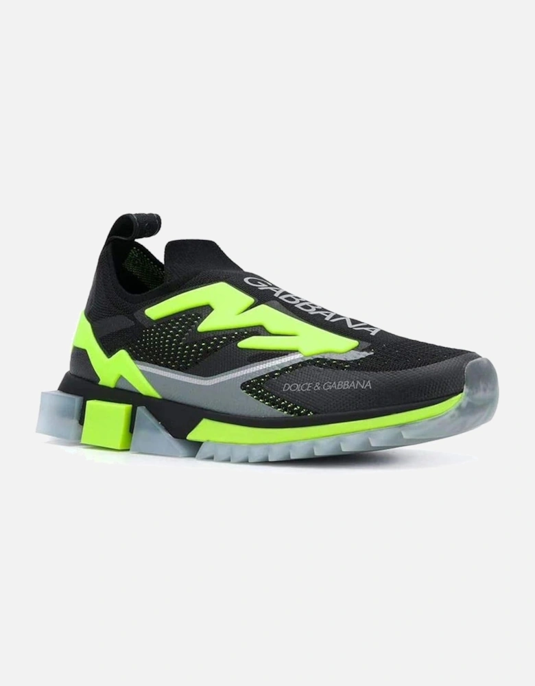 Stretch Mesh Sneakers with Geometric Rubber Sole Women - Black