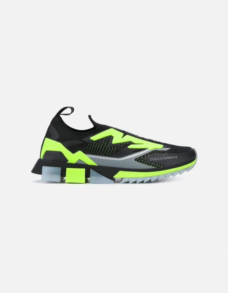 Stretch Mesh Sneakers with Geometric Rubber Sole Women - Black