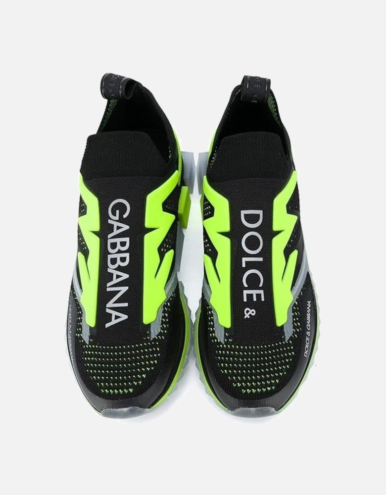 Stretch Mesh Sneakers with Geometric Rubber Sole Women - Black