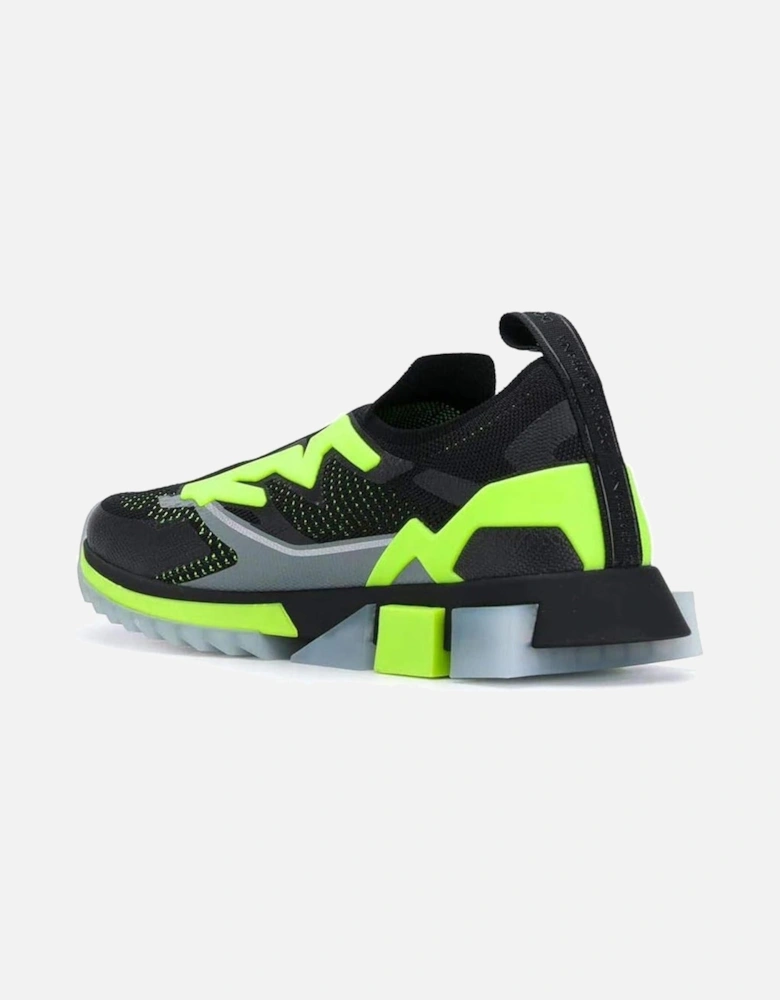 Stretch Mesh Sneakers with Geometric Rubber Sole Women - Black