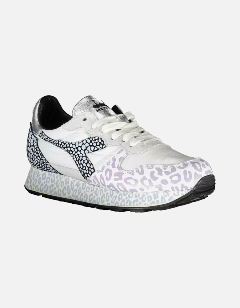 Laced Sports Shoes with Contrast Sole and Logo Women - White Sneakers