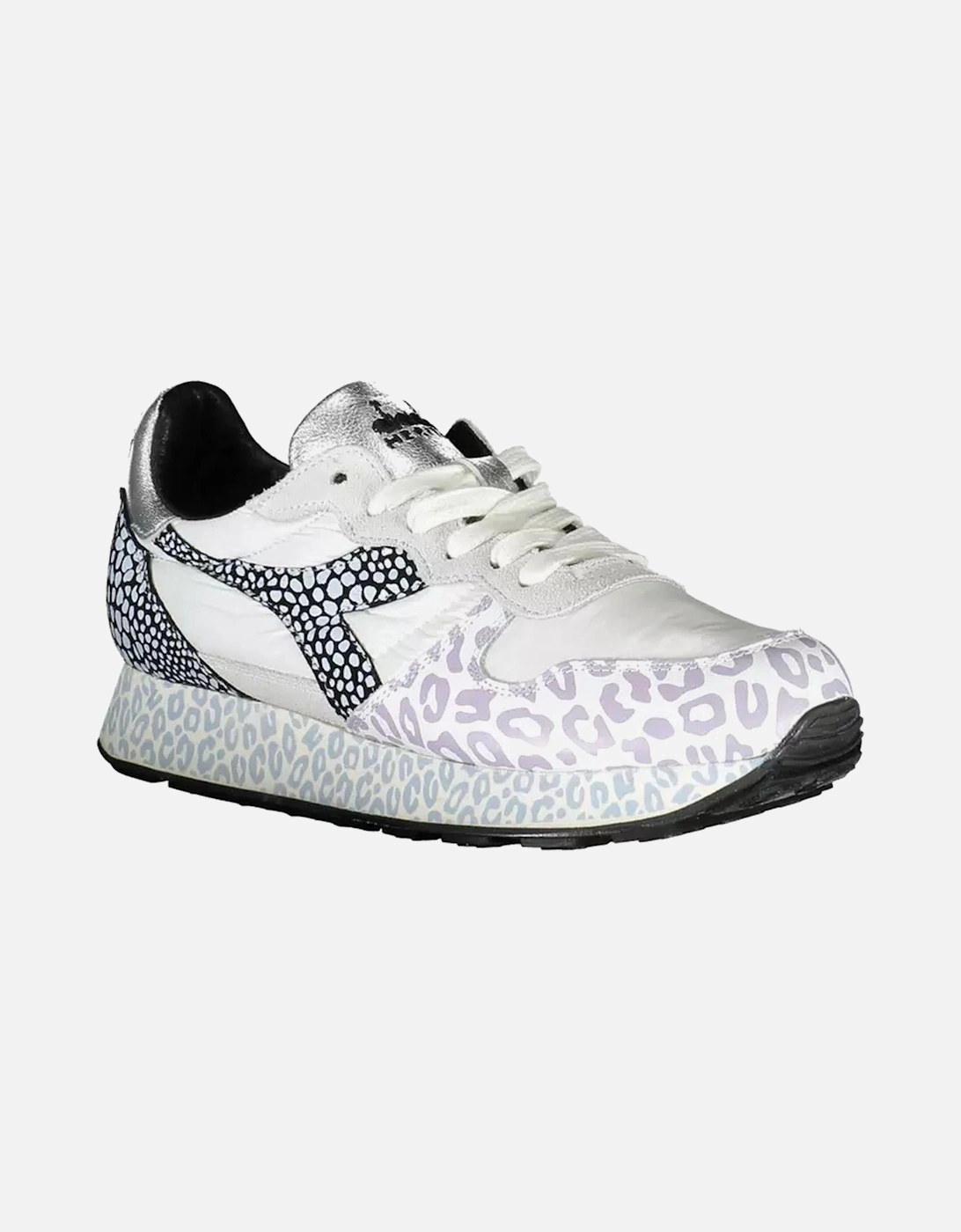 Laced Sports Shoes with Contrast Sole and Logo Women - White Sneakers
