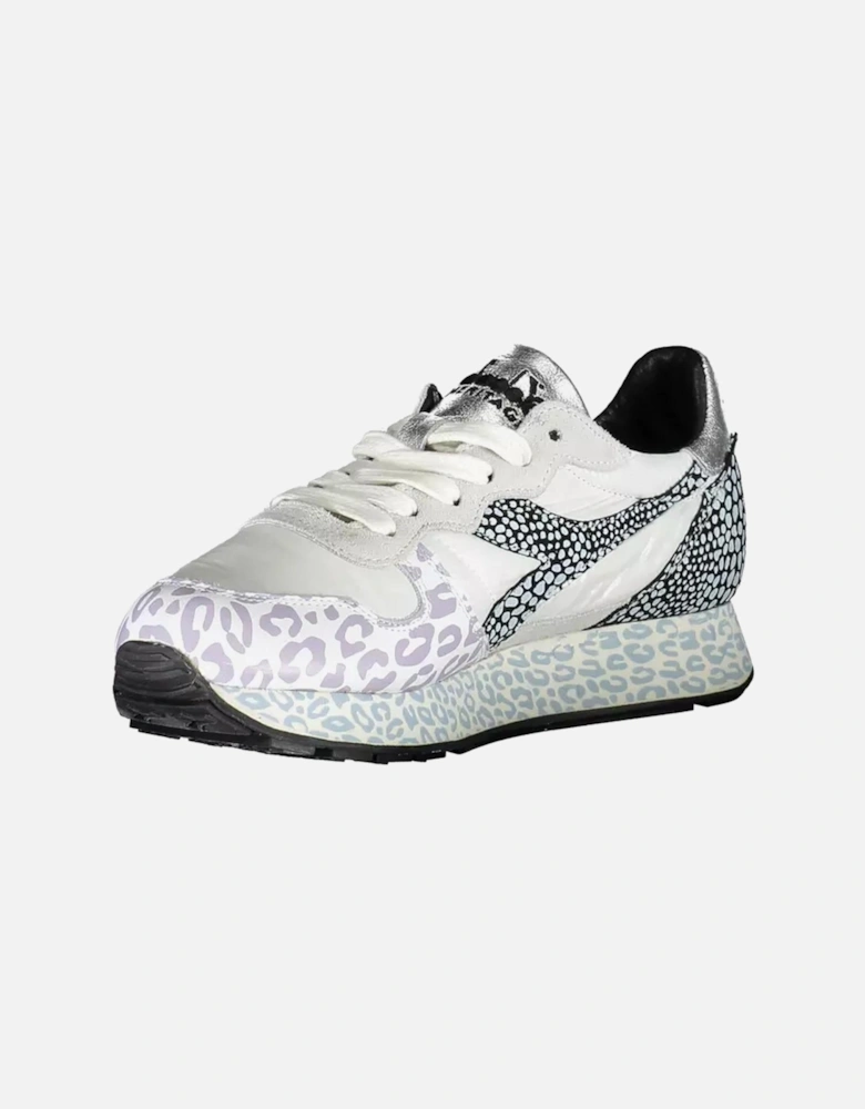 Laced Sports Shoes with Contrast Sole and Logo Women - White Sneakers