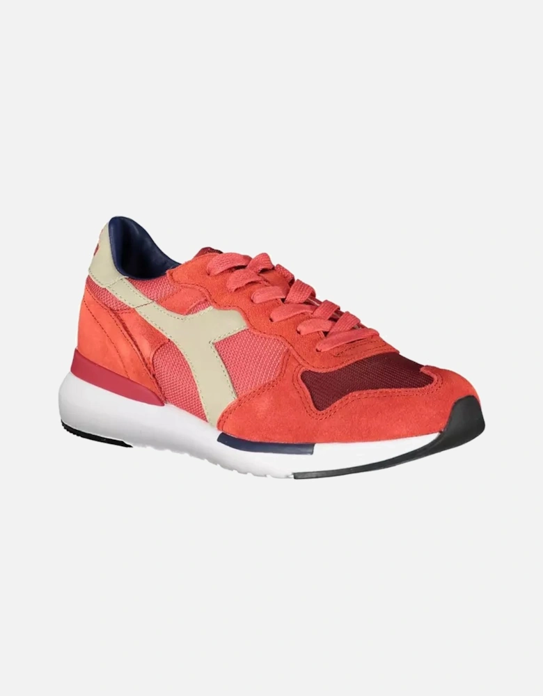 Lace-Up Sports Shoe with Contrasting Details and Logo Women - Red
