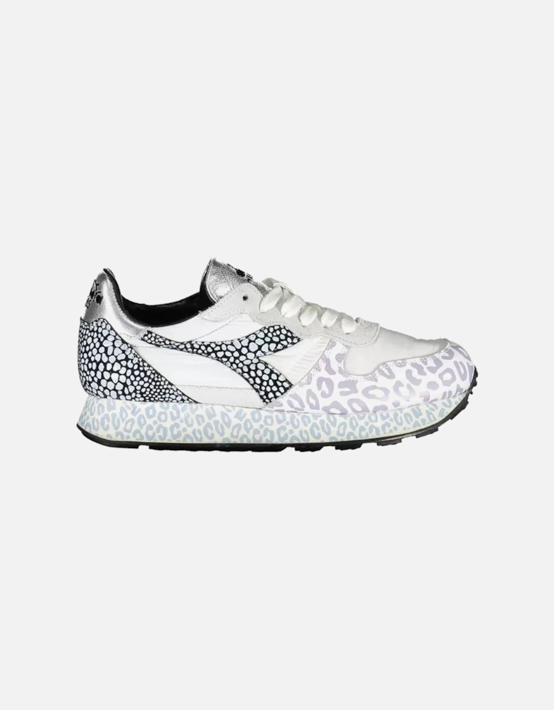 Laced Sports Shoes with Contrast Sole and Logo Women - White Sneakers