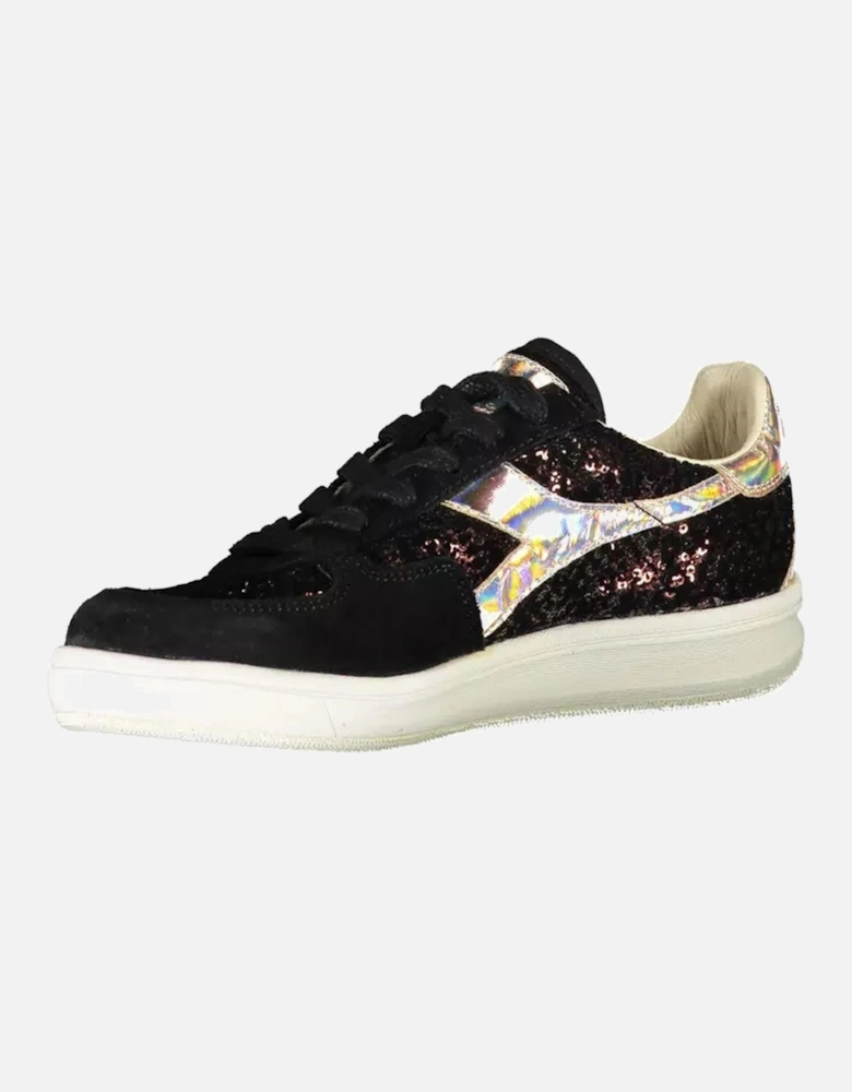 Laced Sports Shoe with Contrasting Details and Logo Women - Black