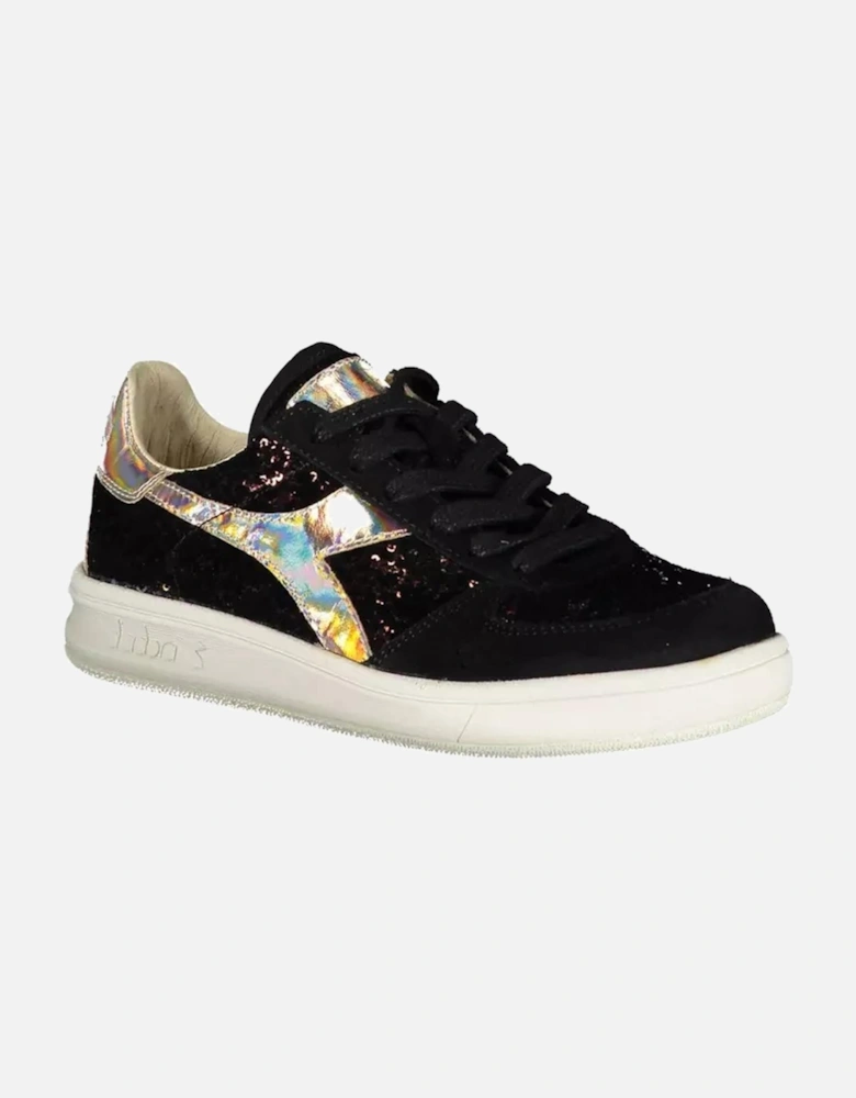 Laced Sports Shoe with Contrasting Details and Logo Women - Black
