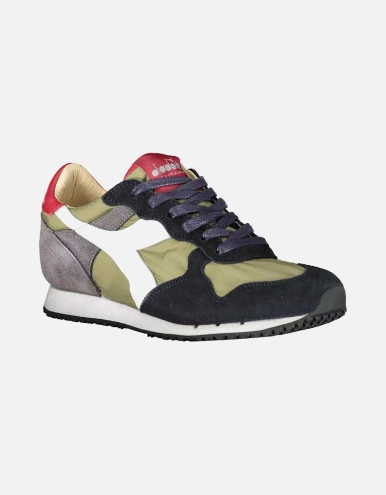 Contrasting Lace Sports Shoe with Logo Details Women - Green Sneakers