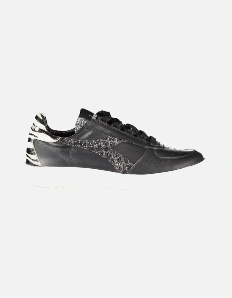 Lace-Up Sports Shoe with Contrasting Details and Logo Women - Black