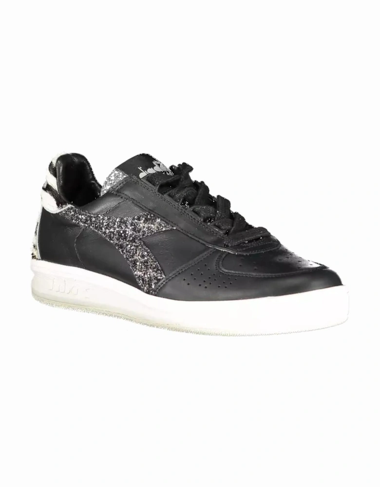 Lace-Up Sports Shoe with Contrasting Details and Logo Women - Black