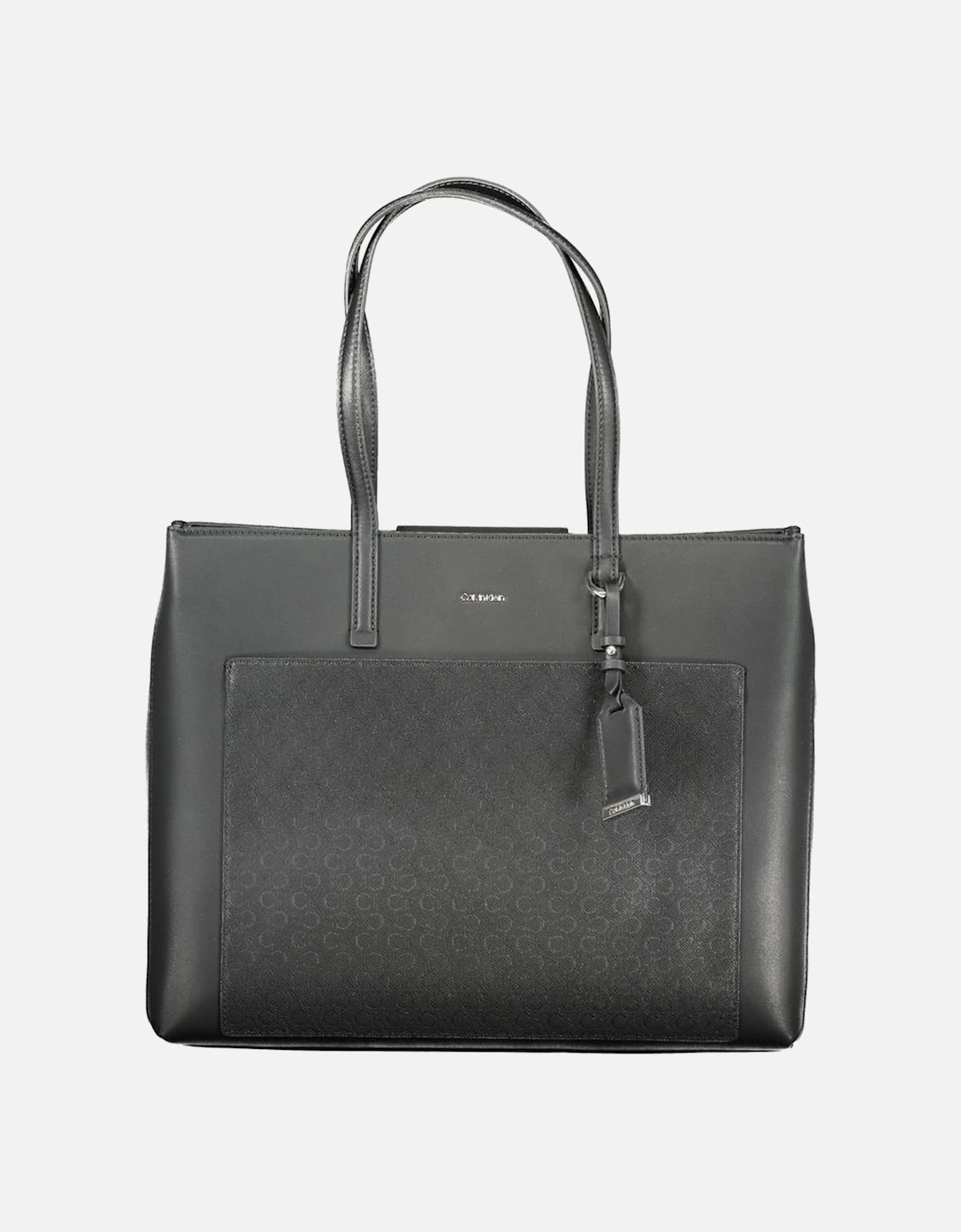 Dual Strap Eco-Conscious Handbag with Logo Embellishment Women - Black, 4 of 3