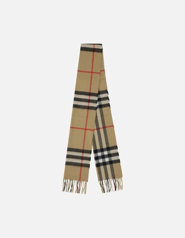 Iconic Check Cashmere Scarf with Frayed Hems Women - Brown Scarves
