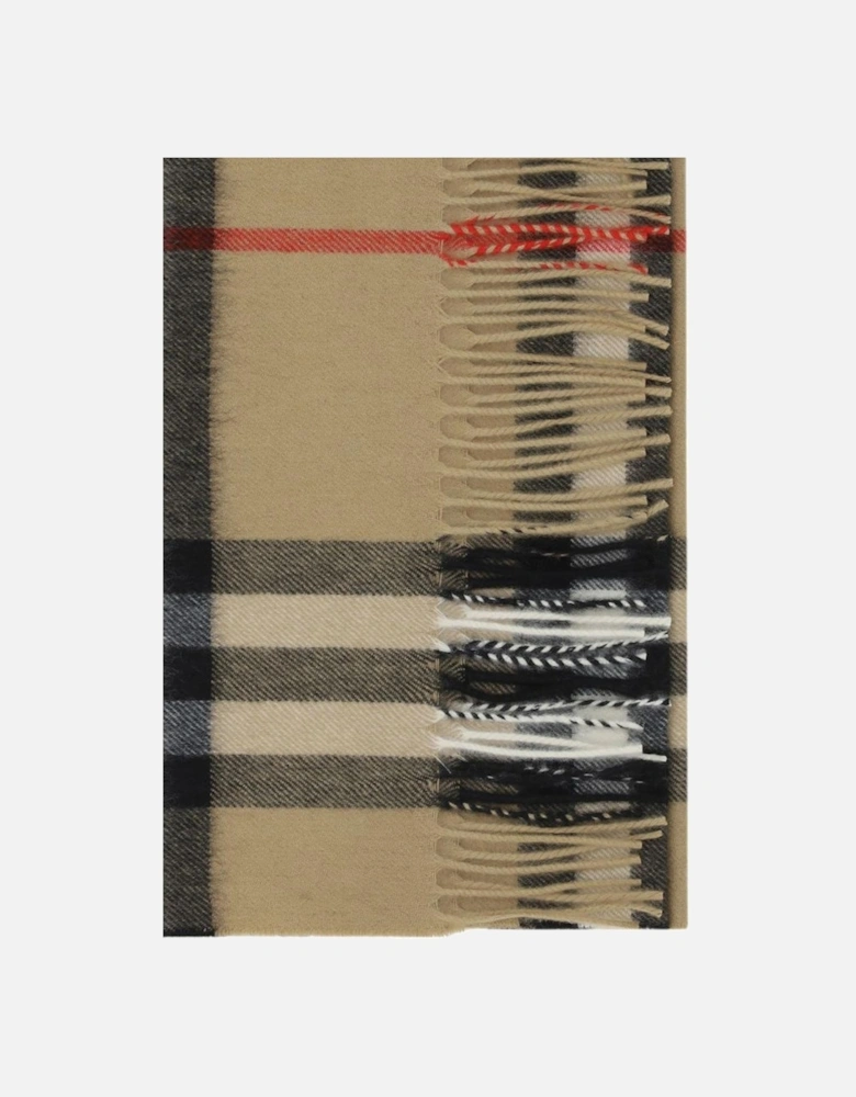Iconic Check Cashmere Scarf with Frayed Hems Women - Brown Scarves