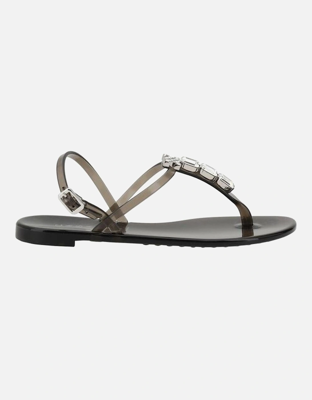 Elegant Jelly Sandals with Shiny Bead Detail Women - Black, 5 of 4