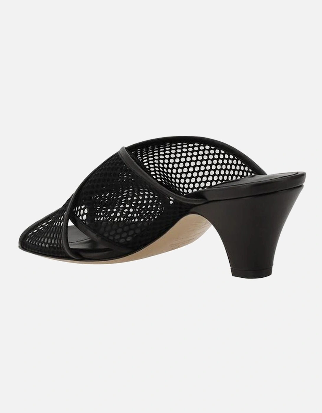Mesh Sandals with Perforated Crossover Bands Women - Black