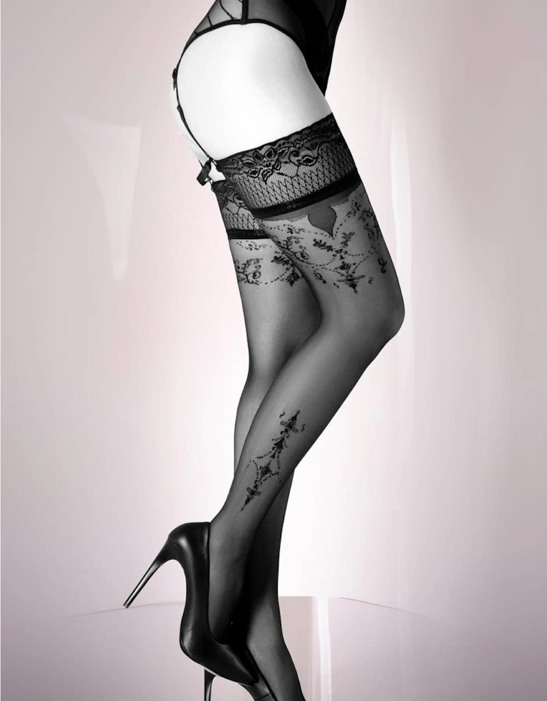 Sheer hosiery Lace by Women - Bordeaux Hold Ups