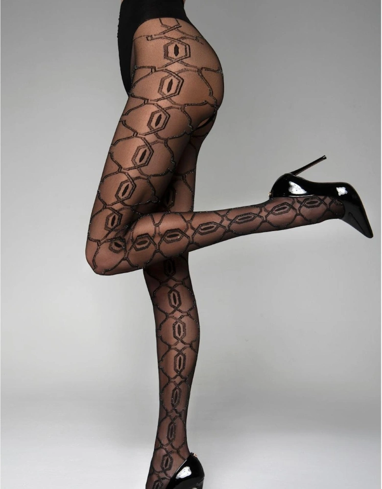 BS140 Crotchless Tights With Lurex Women
