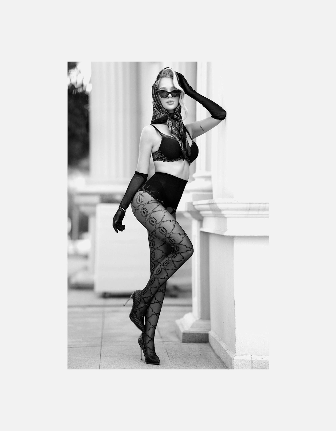 BS140 Crotchless Tights With Lurex Women