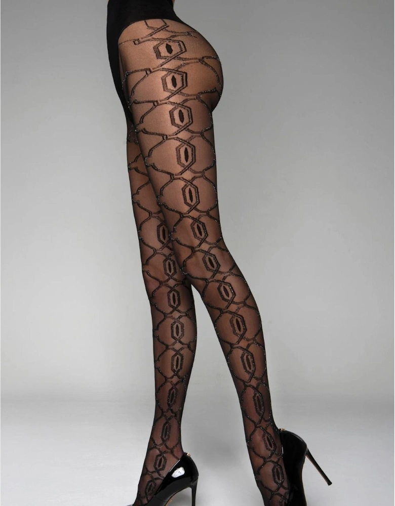 BS140 Crotchless Tights With Lurex Women