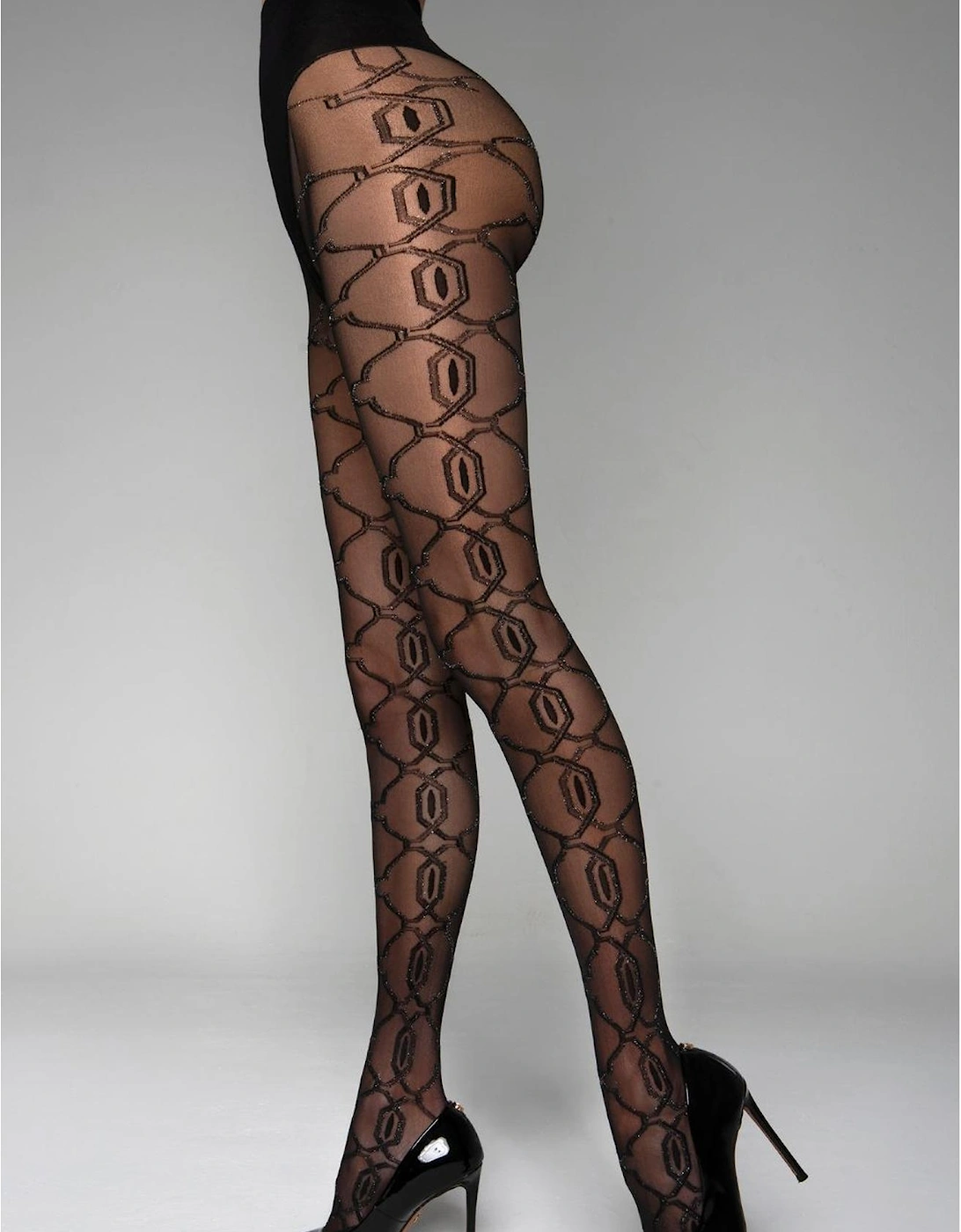 BS140 Crotchless Tights With Lurex Women
