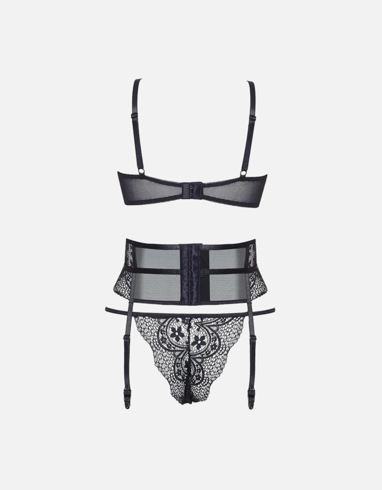 Lingerie Set Underwired Open cup by Women - Black Lingerie Sets