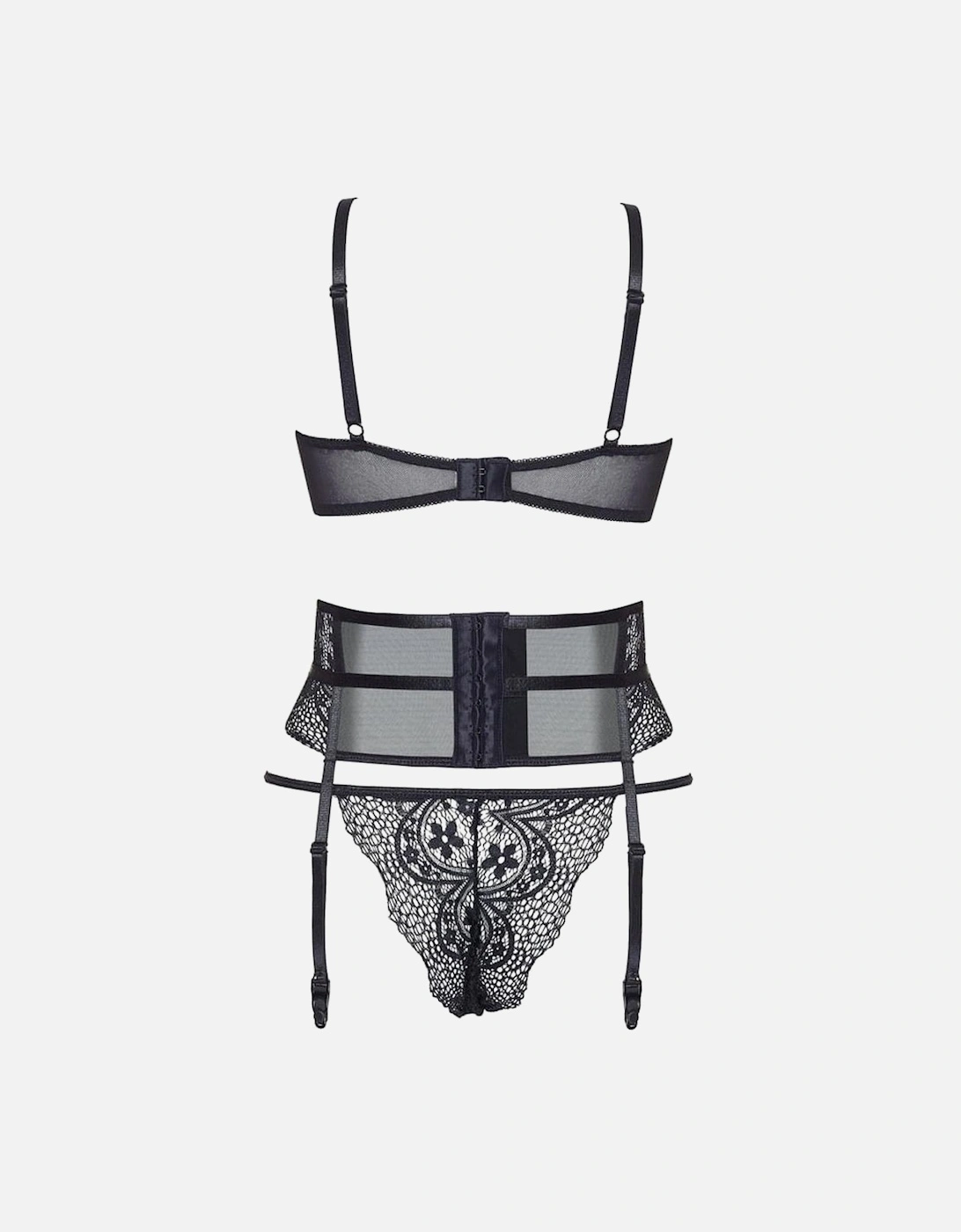 Lingerie Set Underwired Open cup by Women - Black Lingerie Sets