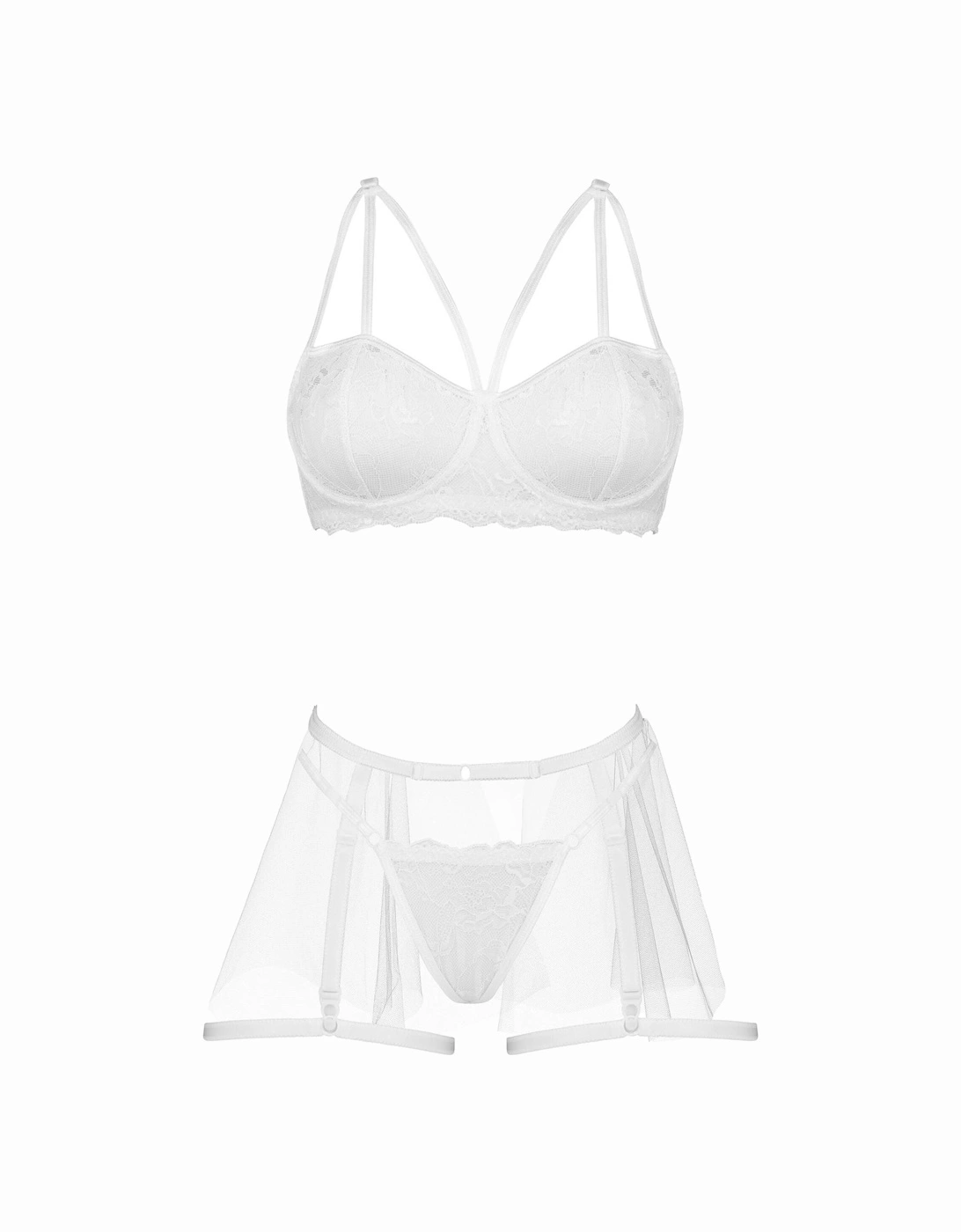 BN Peony Set Women - White Lingerie Sets