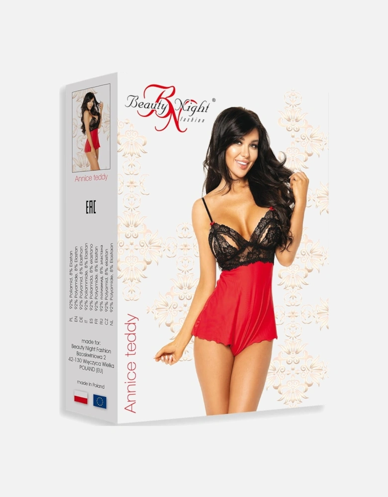 Seductive Teddy Lace Satin by Women - Redblack Teddies