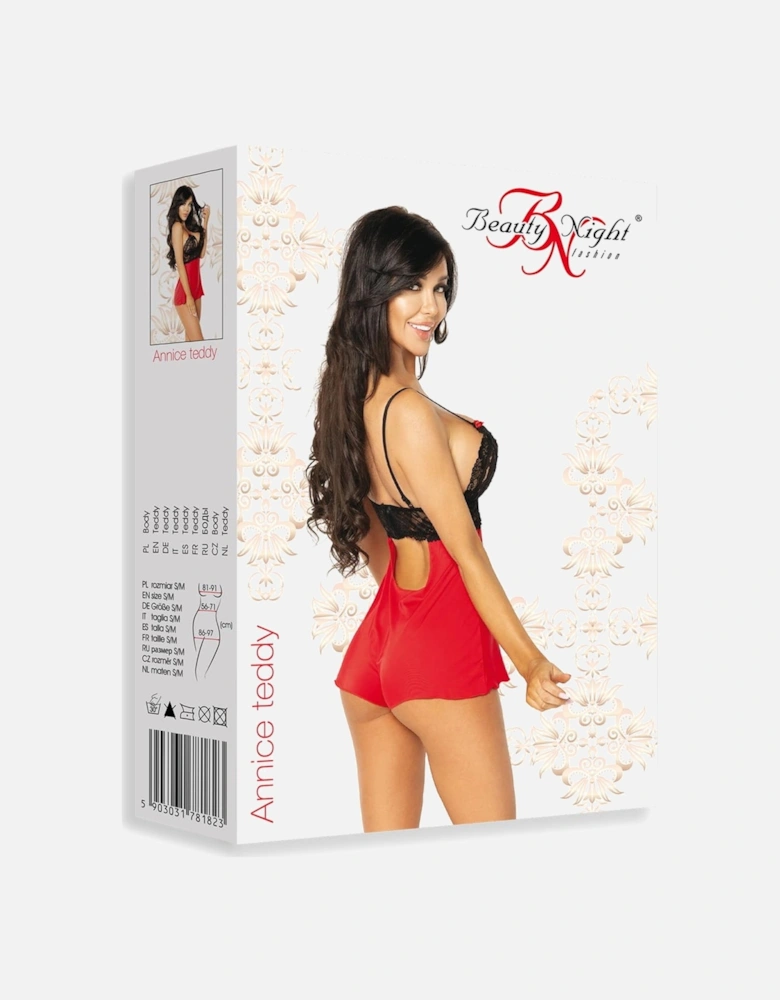 Seductive Teddy Lace Satin by Women - Redblack Teddies