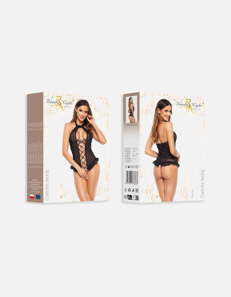 Lingerie Set Crotchless Lace by Women - Black Lingerie Sets